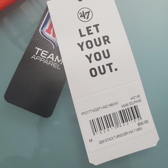 NWT Miami Dolphins Officially Licensed Gem Stacked V-Neck for Ladies - Picture 10 of 13